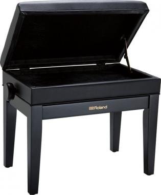 Roland RPB-400BK zongora pad állítható magasságú vinyl tetővel tároló rekesszel - szatén fekete