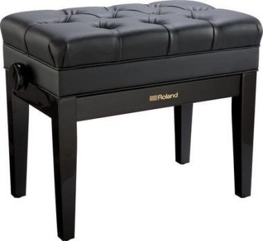 Roland RPB-500PE zongora pad állítható magasságú vinyl tetővel tároló rekesszel - fényes fekete