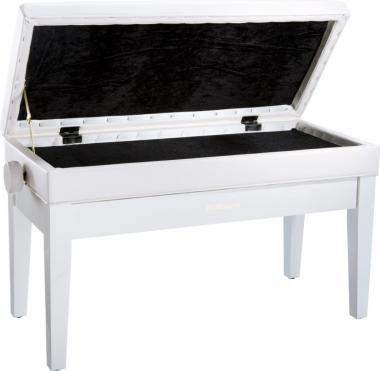 Roland RPB-D400PW kétszemélyes zongora pad állítható vinyl tetővel tároló rekesszel - fényes fehér