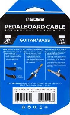 BOSS BCK-2 pedáltartó pedál board kábelkészlet 2 connectors 2ft / 0.5 m kábel