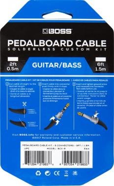 BOSS BCK-6 pedáltartó pedál board kábelkészlet 6 connectors 6ft / 1.8 m kábel