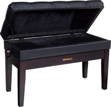 Roland RPB-D500RW kétszemélyes zongora pad állítható vinyl tetővel tároló rekesszel - szatén rózsafa