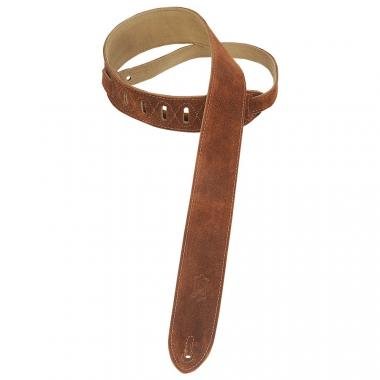 Levy's MS12-BRN Gitárpánt, hasított bőr, bőr hátlappal, állítható 91-132cm, barna