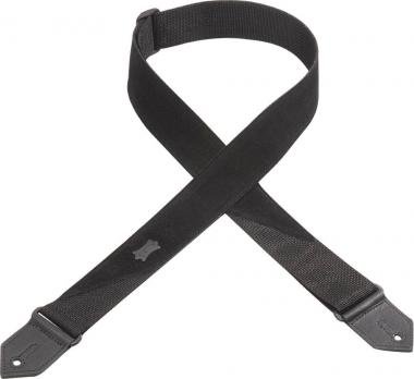 Levy's M8S-BLK Gitárpánt, hasított bőr-polipropilén, 5cm széles, 170cm hosszú, fekete
