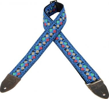 Levy's M8HTV-16 Gitárpánt, szőtt, bőr hátoldal, 5cm széles, 142cm hosszú, mintás