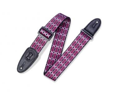 Levy's MPLL-001 Gitárpánt, Levys mintás, poliészter bőr végekkel, és fekete műbőr oldalakkal, 5cm