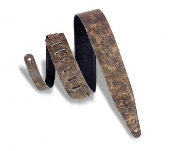 Levy's MG317BOG-BRN Gitárpánt, koptatott bőr, 6cm széles, 152cm hosszú, barna