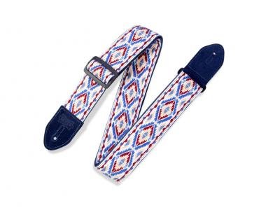 Levy's MC8JQ-002 Gitárpánt, gyapjú, pamut, 5cm széles, 152cm hosszú, kék