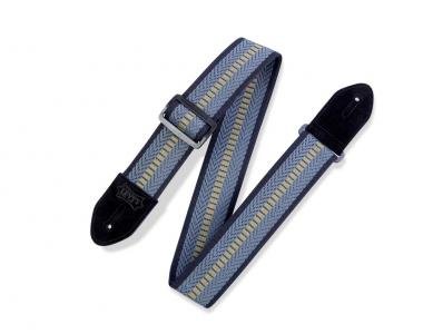 Levy's MC8VIN-001 Gitárpánt, nyomtatott mintával, bőr végekkel, pamut, 5cm széles, 88-152cm hosszú,