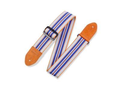 Levy's MC8VIN-005 Gitárpánt, nyomtatott mintával, bőr végekkel, pamut, 5cm széles, 88-152cm hosszú, mintás