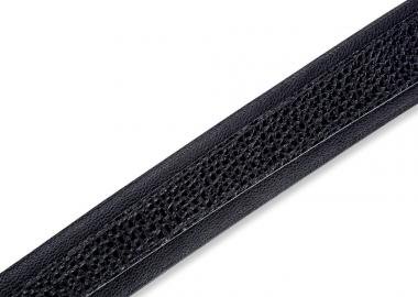 Levy's MG317DRT-BLK Gitárpánt, kavics minta, párnázott, puhtott bőr, 6cm széles, 152cm hosszú, feket