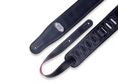 Levy's M26VP-RED_BLK Gitárpánt, kétoldalú, fekete szélek, vinyl, 7cm széles, 109-142cm hosszú, feket