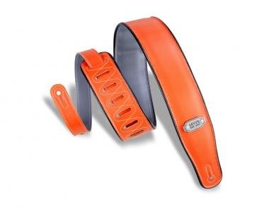 Levy's M26VP-ORG_GRY Gitárpánt, kétoldalú, fekete szélek, vinyl, 7cm széles, 109-142cm hosszú, naran