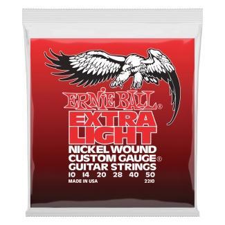 Ernie Ball 2210 Elektromos gitár húrkészlet, Extra Light Wound W/Wound G, Nikkel/acél, 10-50