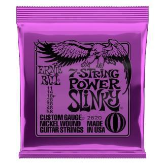 Ernie Ball 2620 Elektromos gitár húrkészlet, Power Slinky7, Nikkellel bevont acél, 11-58