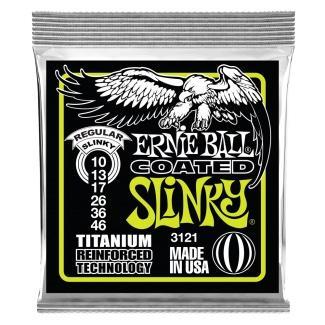 Ernie Ball 3121 Elektromos gitár húrkészlet, Regular Slinky Coated RPS, Titániummal megerősített, 10-46
