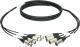 Klotz DMX skupinový kabel - 4 x XLR 5p samice, 4 x XLR 5p samec, 3m